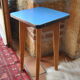 Wooden stool and blue formica - 50s/60s