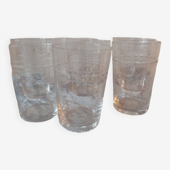 Series of 10 american baccarat-cut crystal goblets