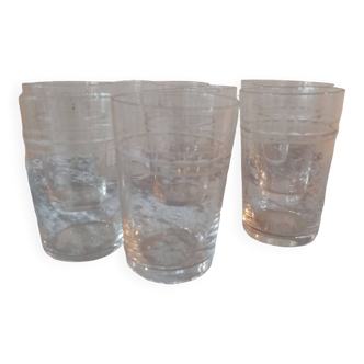 Serie de 10 gobelets américain en cristal taille baccarat