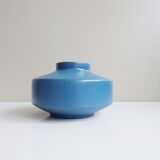 Vase en céramique bleu mat