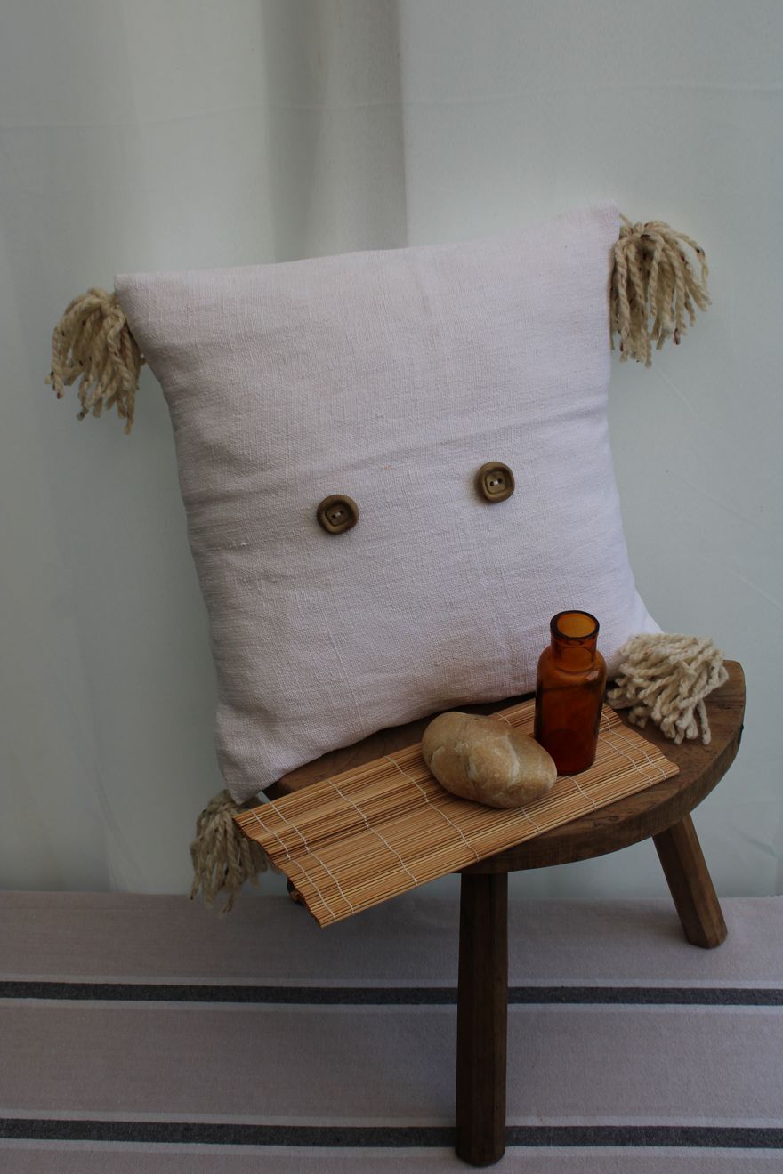 Linen and cotton cushion