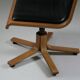 Office armchair in beech and black leather for Cofemo, Italy