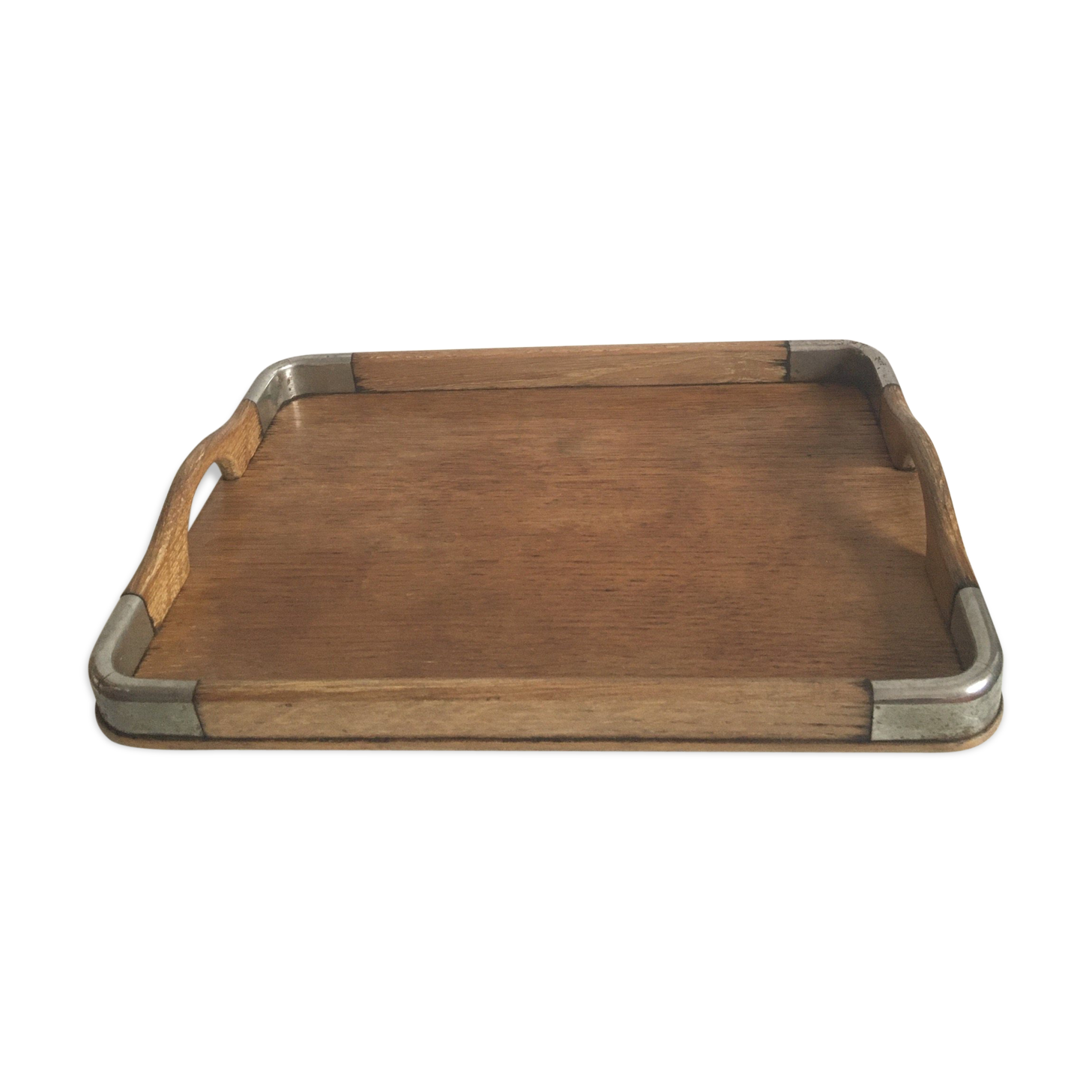 Wooden and metal tray 50s