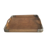 Wooden and metal tray 50s