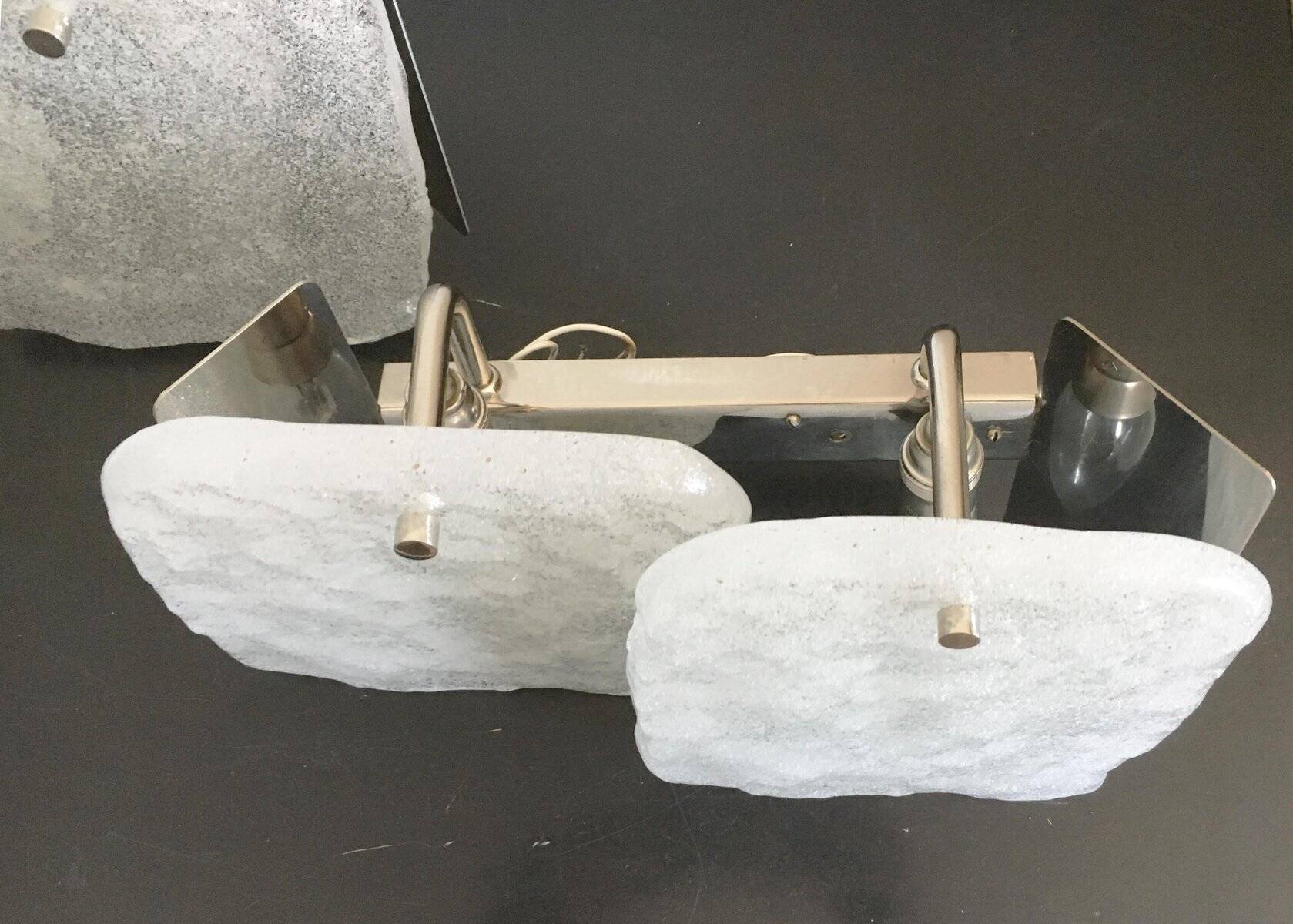 Frosted glass wall light by Kalmar Franken KG, 1960s