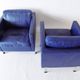 De Sede DS118 pair of blue leather club chairs