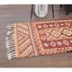 1970s Vintage Turkish Hand-Knotted Wool Cotton Orange Runner Rug 89x287