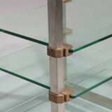 Table d'appoint, console sur roulettes Peter Ghyzcy, années 1970