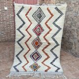 Azilal Moroccan wool rug, handmade: Berber pattern (150 x 96 cm)