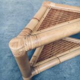 Handcrafted Bamboo Corner Table Set, 1970s, Set of 2