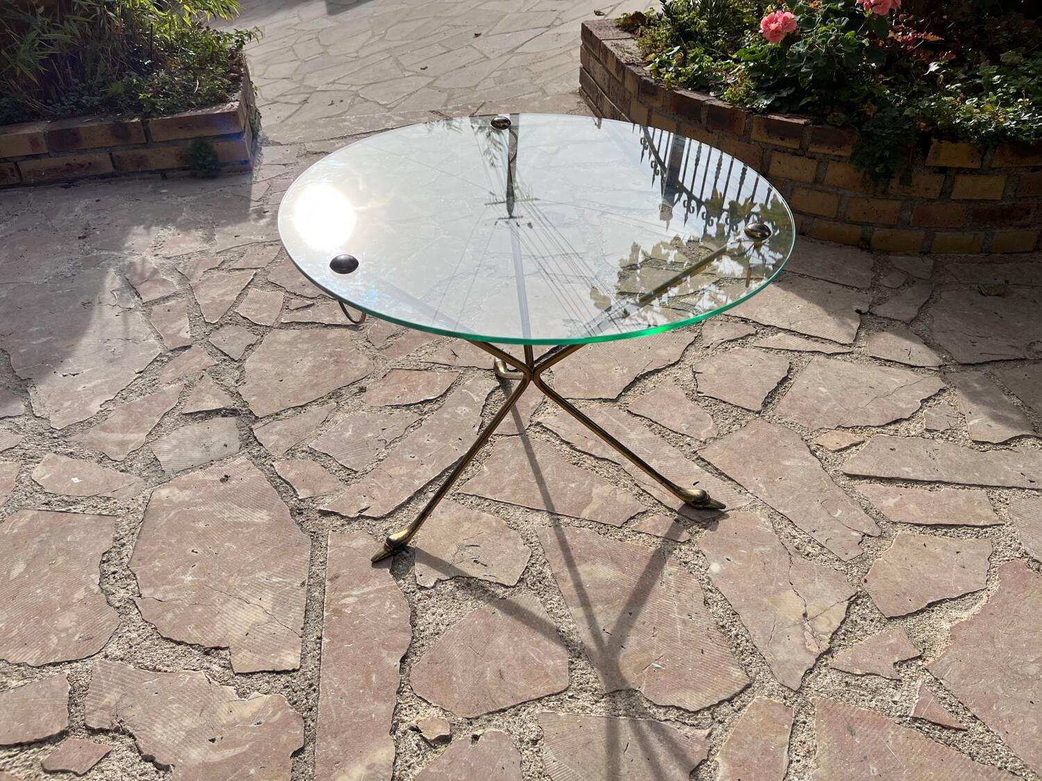 Maison style brass coffee table Jansen France