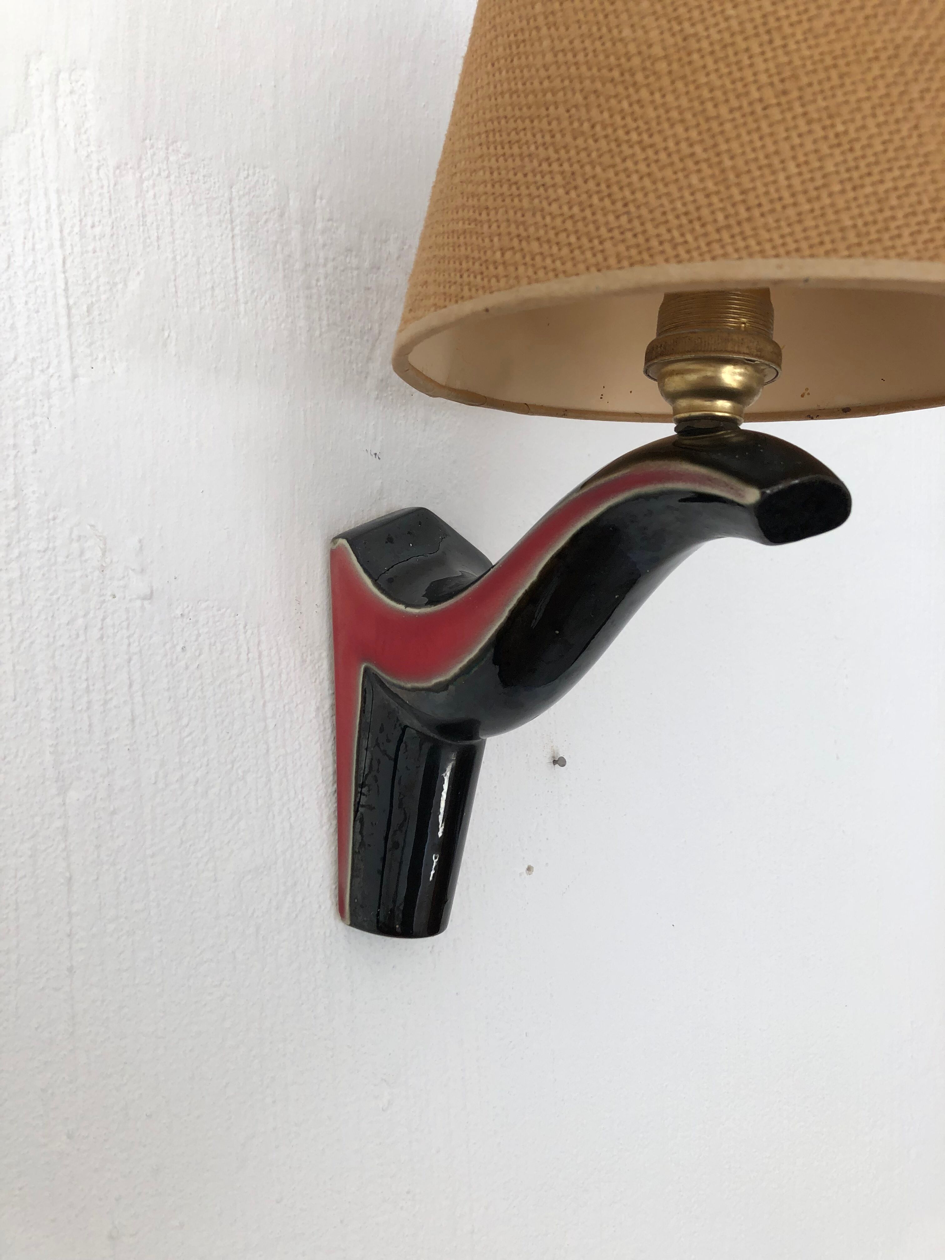 Wall light ceramic vintage 50s