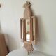 Miroir triptyque Art déco Ananas en bois sculpté