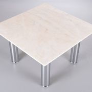Wolfgang C.R. Mezger Marble on steel coffee table 1980s