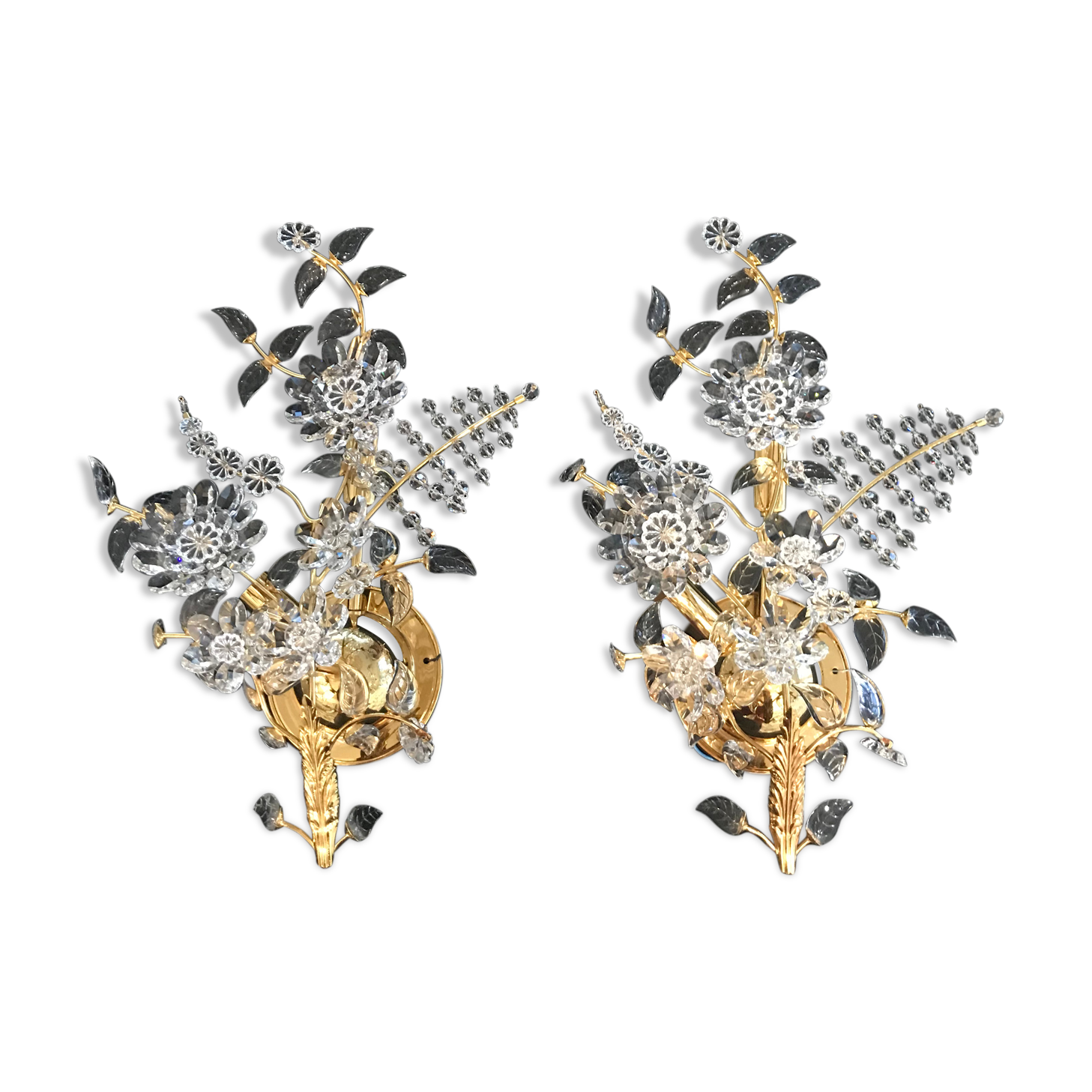 Palwa crystal pair wall light