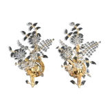 Palwa crystal pair wall light
