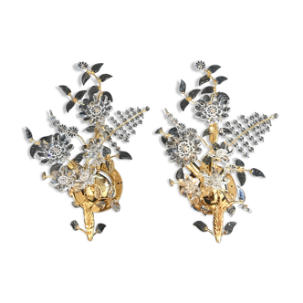 Palwa crystal pair wall light