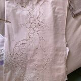 Light beige embroidered tablecloth