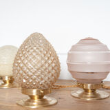 Table lamp - pink antique globe