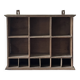 Antique commercial shelving unit with compartments