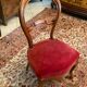 Solid walnut heater chair nineteenth century Louis-Philippe in red velvet