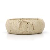 Bol en travertin ou plateau à pièces, années 1970