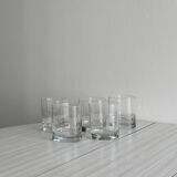 5 Clear Glass Whiskey Glasses