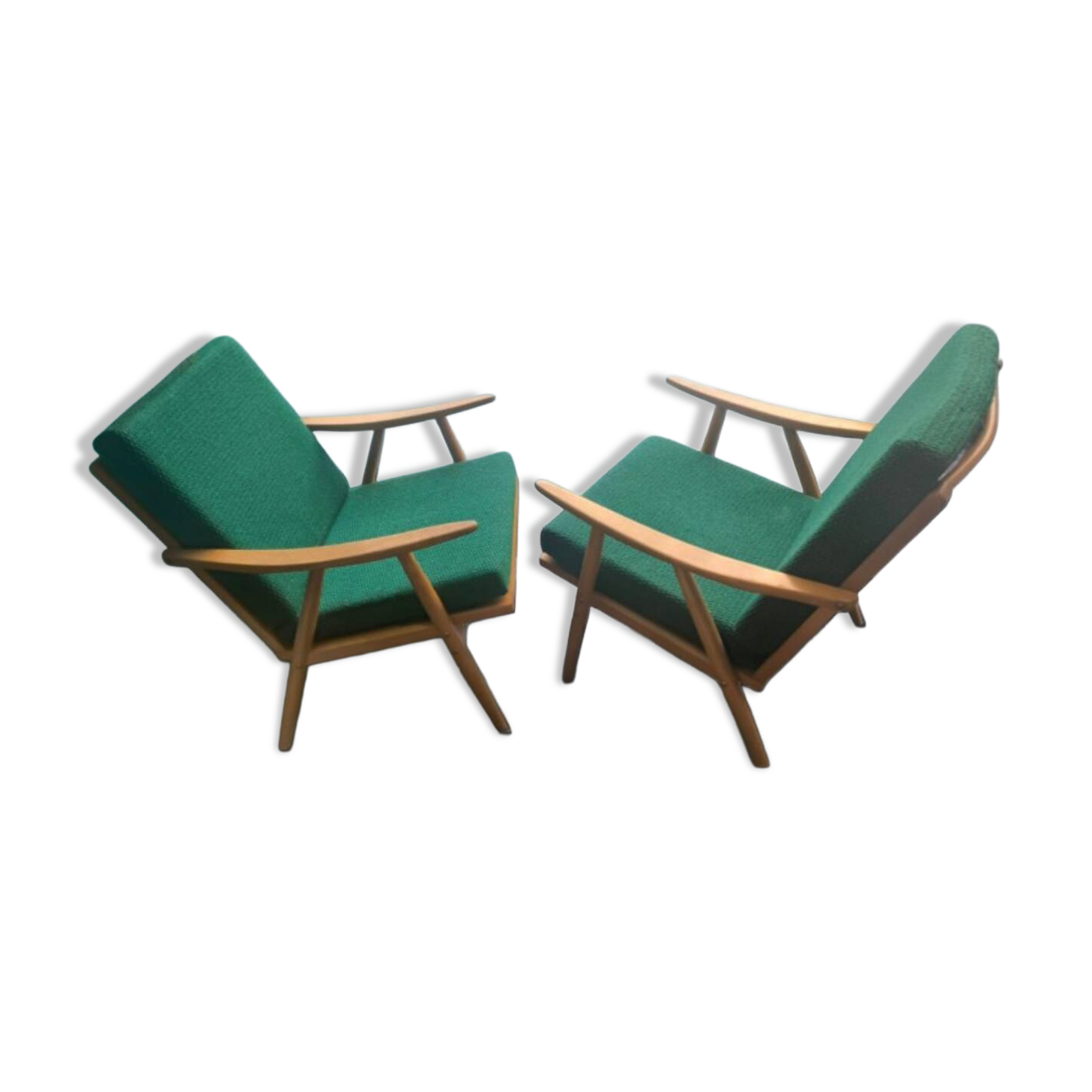 Pair of boomerang armchairs Thonet