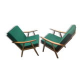 Pair of boomerang armchairs Thonet