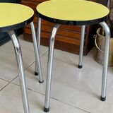 Pair of yellow Formica stools