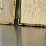 Pair of Art Deco Gold colored frames in different sizes Convex glasses