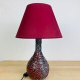 Lampe céramique crispée rouge Vallauris