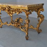 Rococo console Golden wood Roman marble XVII