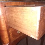 Pair of transitional bedside tables in veneered wood