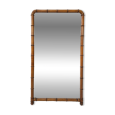 Grand miroir ancien biseauté à décor de bambou – fin XIXᵉ