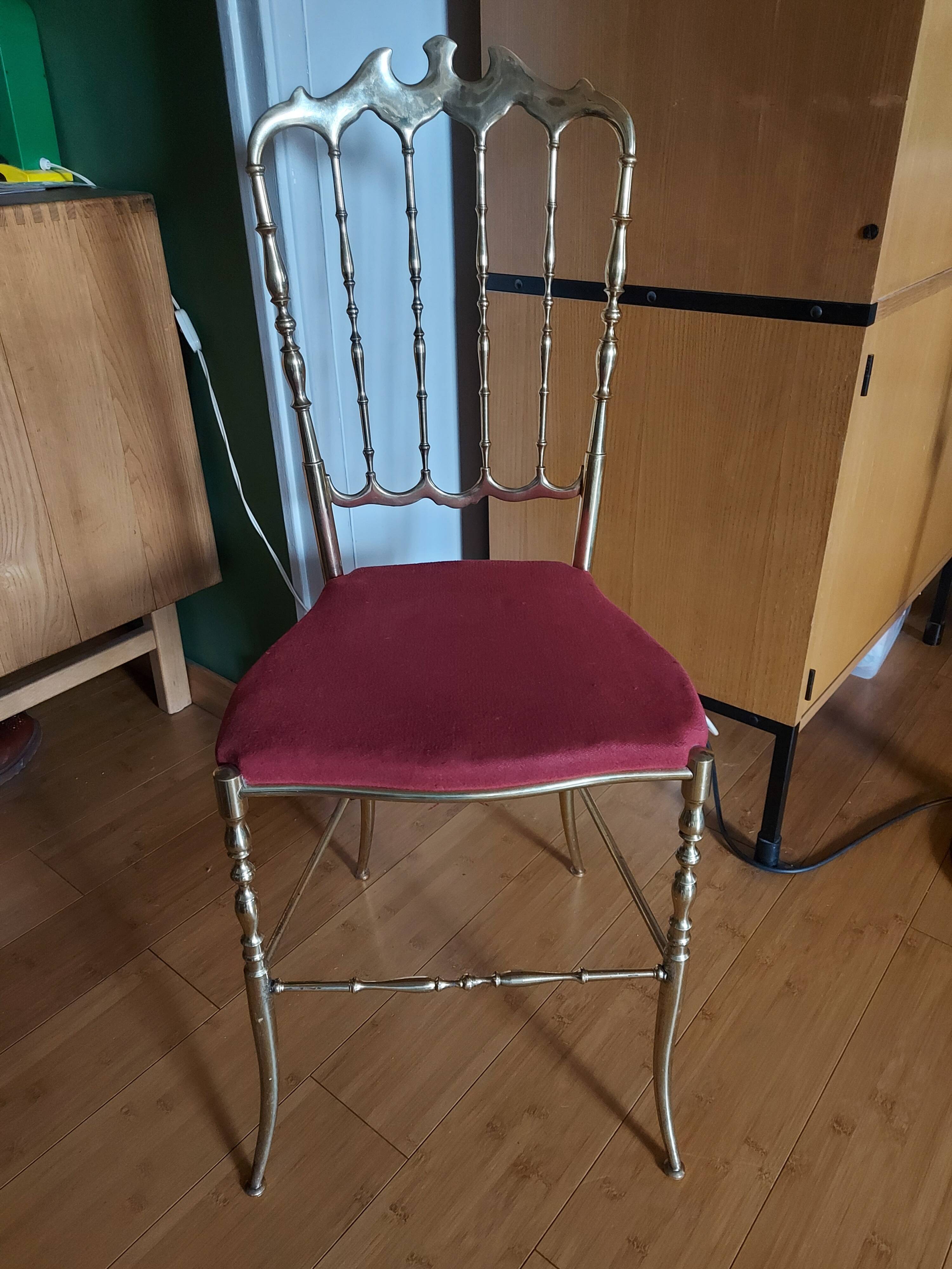 Chiavari Italian brass design chair