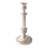 Silver metal candle holder