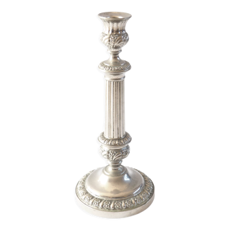 Silver metal candle holder