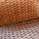 Folding magazine rack in metal and vintage woven wicker