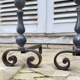 Vintage geometric andirons