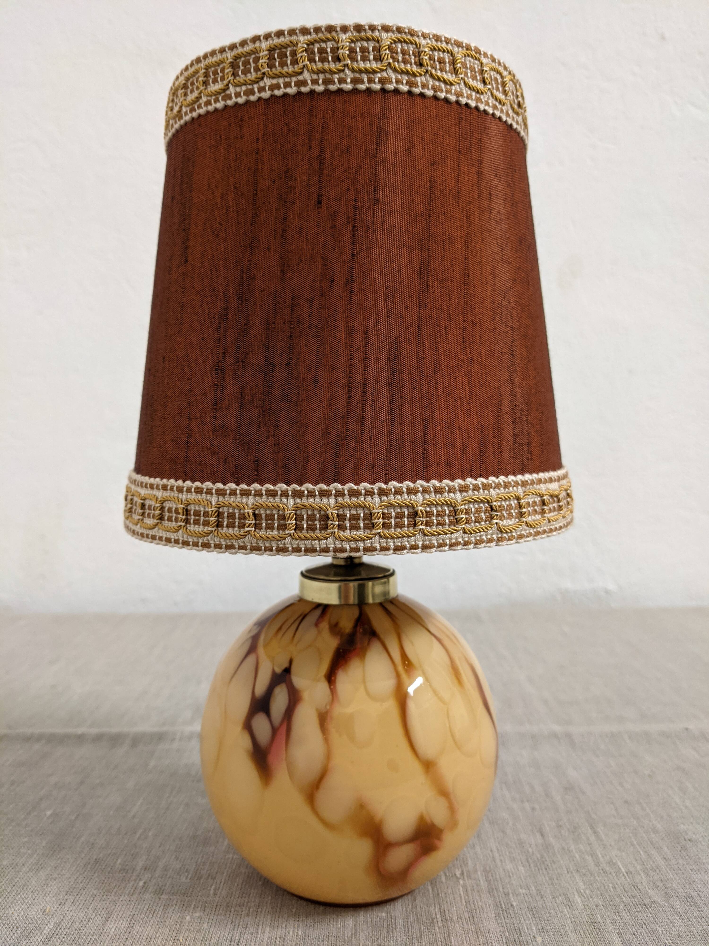 Glass ball bedside lamp from the 50s/60s