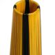 Mid Century tripod brass table lamp with a wrapped nylon strip lampshade