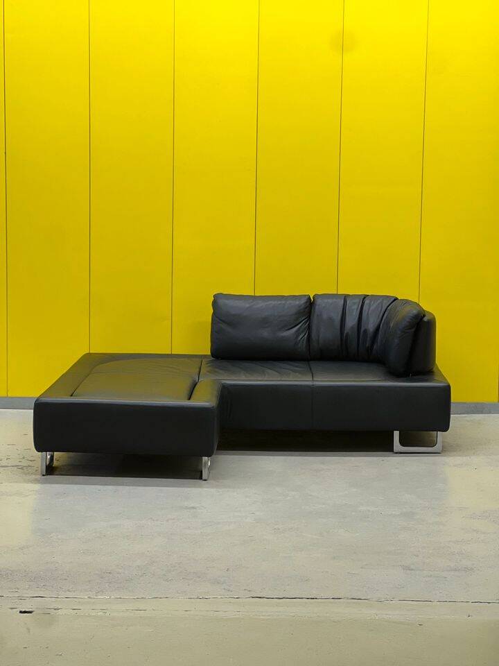 Black Leather De Sede DS-165 Sofa