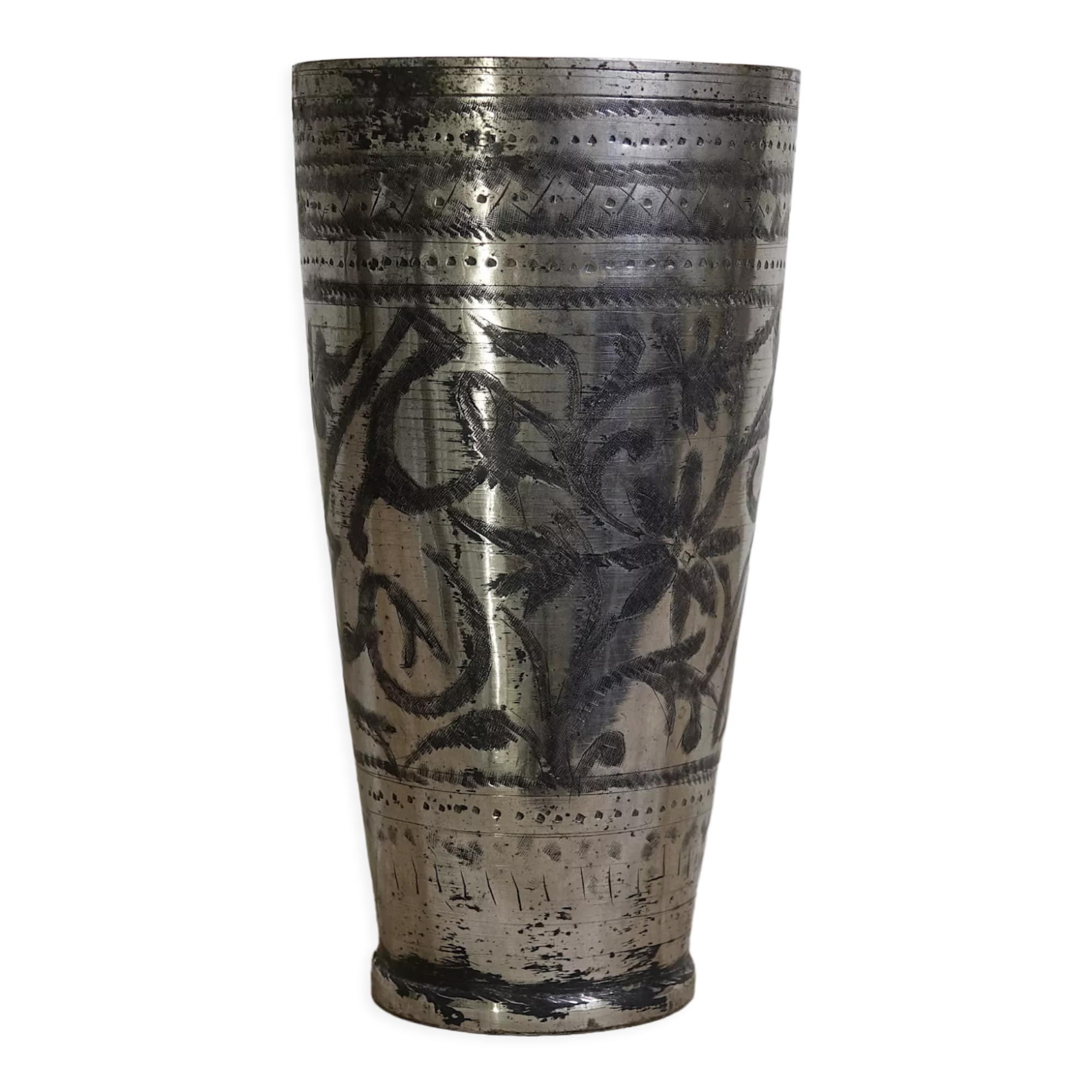 Antique brass lassi glass