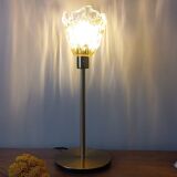Amber and citrine draped globe table lamp dlg Murano