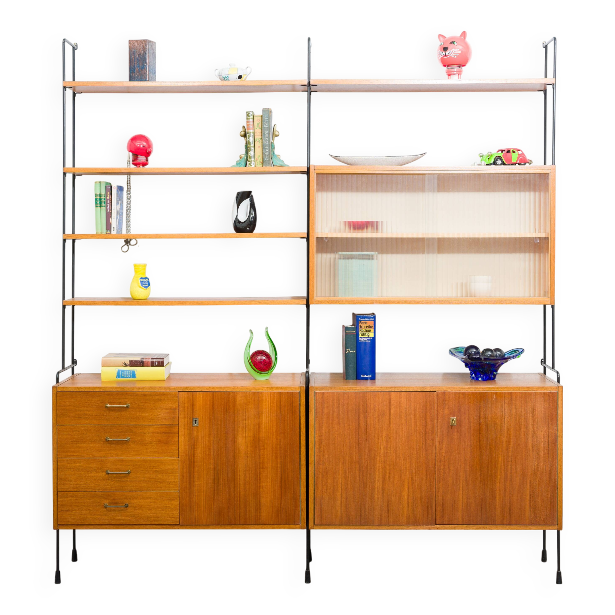 Mid-century teak shelf, designed by Hilker for Omnia, Germany, 1960s