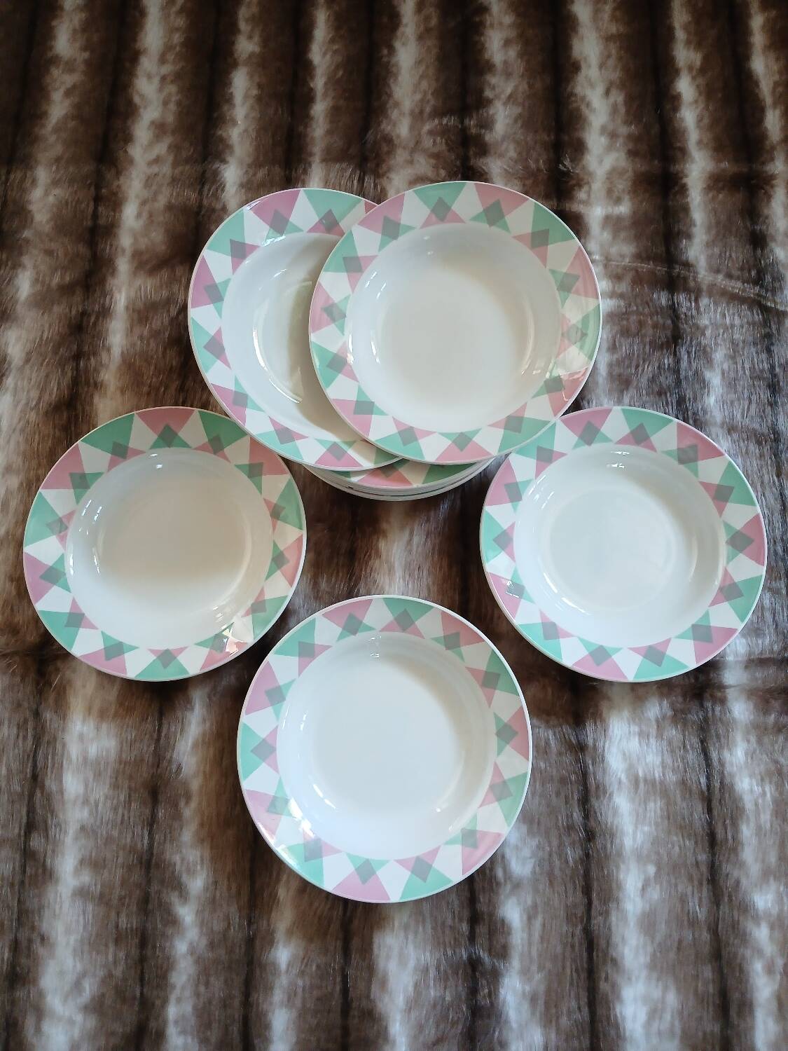 11 antique deep plates from Digoin and Sarreguemines