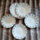 11 antique deep plates from Digoin and Sarreguemines