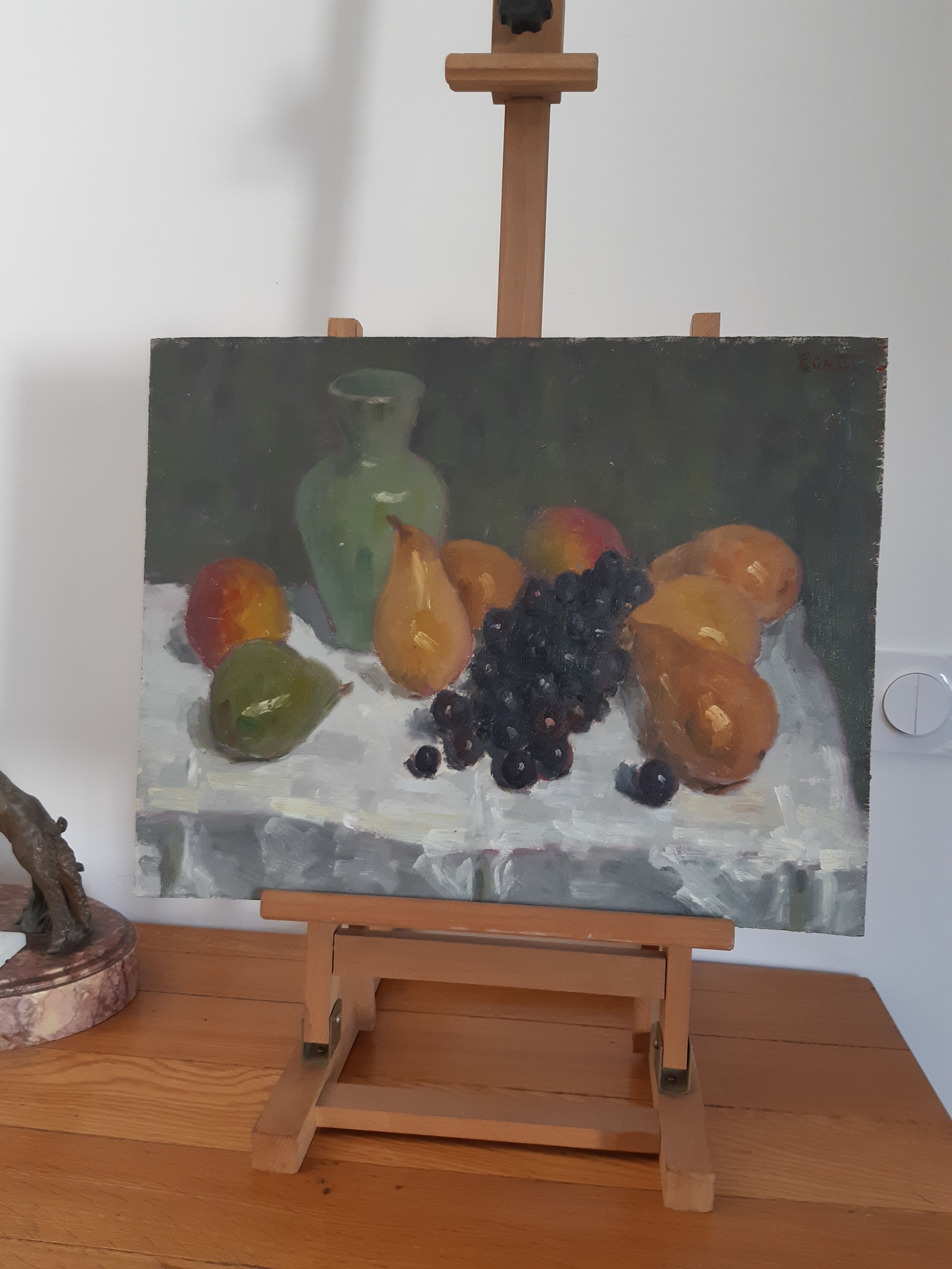 Still life with pears and grapes