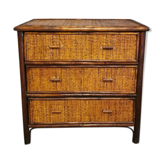 Vintage rattan dresser